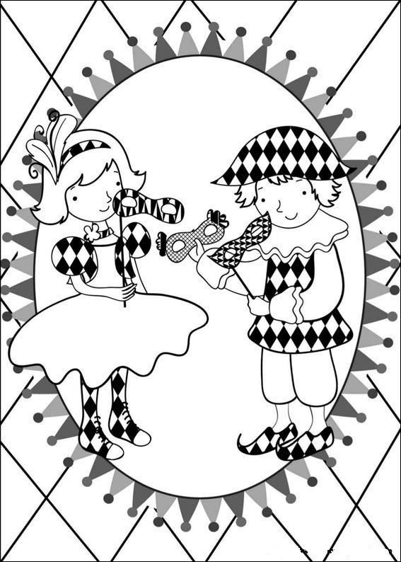 Plansa de colorat cu Carnaval 66 63